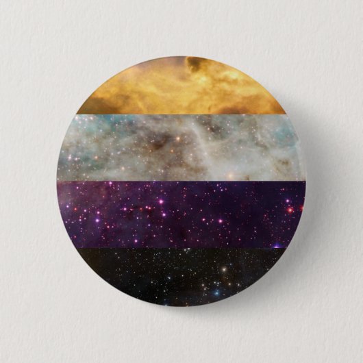 Non-binary nebula flag pin ronde button 5,7 cm (Voorkant)