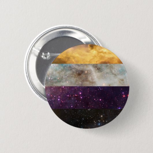 Non-binary nebula flag pin ronde button 5,7 cm (Voorkant /achterkant)