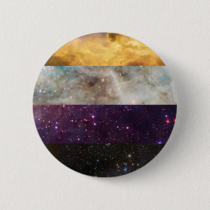 Non-binary nebula flag pin ronde button 5,7 cm