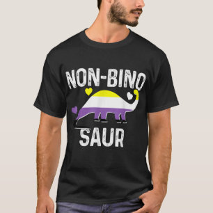 Non-Binary Non-Binosaur Flag Dinosaur Funny Pride  T-shirt
