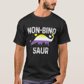 Non-Binary Non-Binosaur Flag Dinosaur Funny Pride T-shirt (Voorkant)