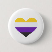 Non-Binary Pride Badge Ronde Button 5,7 Cm (Voorkant)