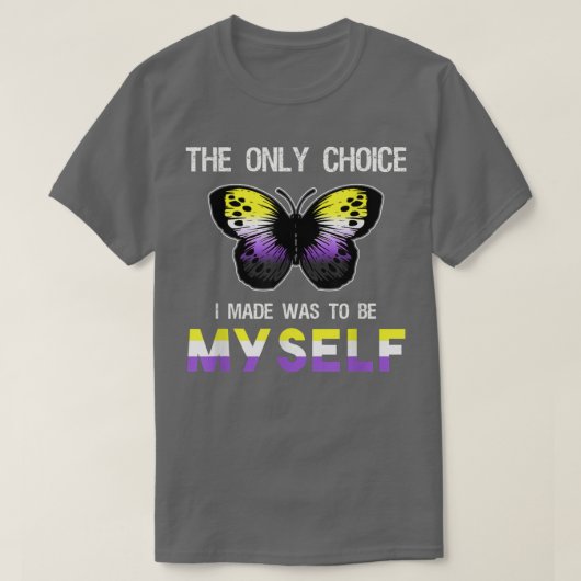 Non-Binary Pride Butterfly Funny LGBT Nonbinary FL T-shirt (Design voorkant)