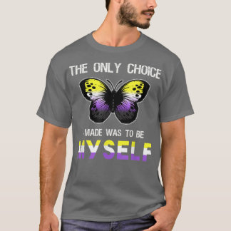 Non-Binary Pride Butterfly Funny LGBT Nonbinary FL T-shirt