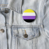 Non-binary Pride Community Flag LGBT Symbool Ronde Button 5,7 Cm (In situ)