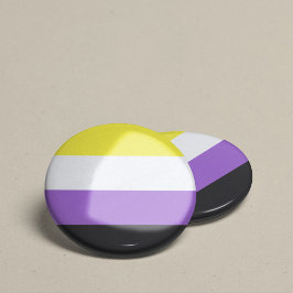 Non-binary Pride Community Flag LGBT Symbool Ronde Button 5,7 Cm