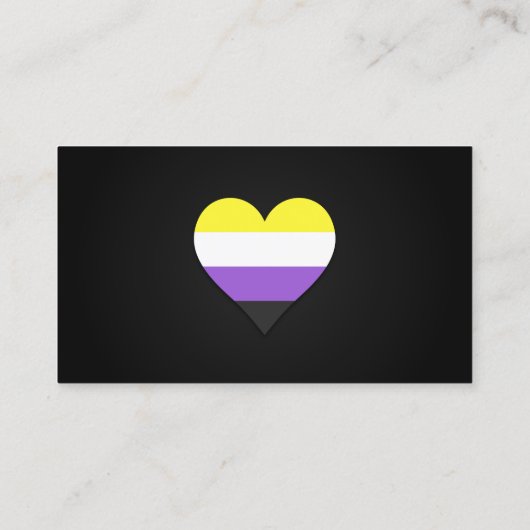 Non-binary Pride flag / heart Business Card Visitekaartje (Achterkant)
