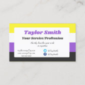 Non-binary Pride flag / heart Business Card Visitekaartje (Voorkant)