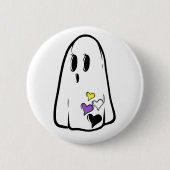 Non-Binary Pride Ghost Ronde Button 5,7 Cm (Voorkant)