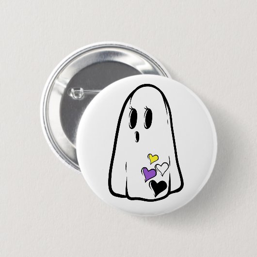 Non-Binary Pride Ghost Ronde Button 5,7 Cm (Voorkant /achterkant)