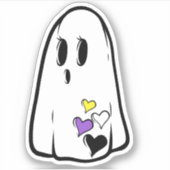 Non-Binary Pride Ghost Sticker (Voorkant)
