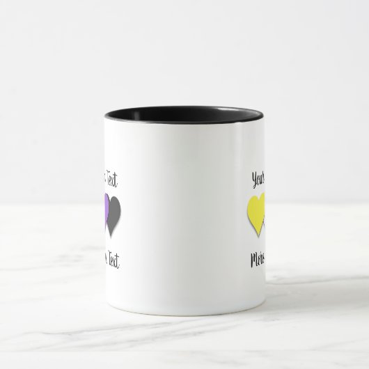 Non-binary pride hearts mug mok (Midden)