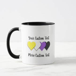 Non-binary pride hearts mug mok