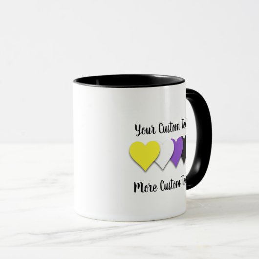 Non-binary pride hearts mug mok (Voorkant rechts)