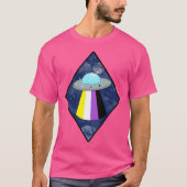 Non-Binary Pride UFO Classic T-shirt (Voorkant)