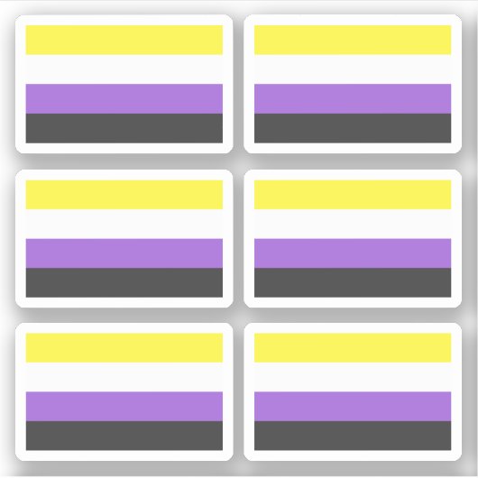 Non-Binary Pride vlag Sticker (Voorkant)