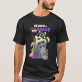 Non-Binary Raccoon Gender is vuilnis Funny Non-Bin T-shirt (Voorkant)