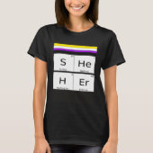Non-Binary SHEHER Gender Pronouns Preference Ident T-shirt (Voorkant)