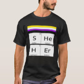 Non-Binary SHEHER Gender Pronouns Preference Ident T-shirt (Voorkant)