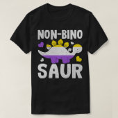 Non-Bino Saur Dinosaur Aagender Non-Binary Pullove T-shirt (Design voorkant)