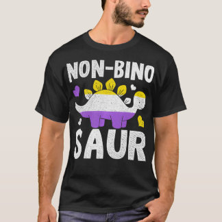 Non-Bino Saur Dinosaur Aagender Non-Binary Pullove T-shirt