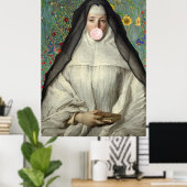 Non Blazend een Roze Bubble Gum Poster (Thuiskantoor)