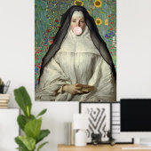 Non Blazend een Roze Bubble Gum Poster (Thuiskantoor)