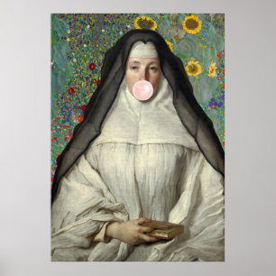 Non Blazend een Roze Bubble Gum Poster