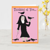 Non "Denken aan U" Katholiek Wenskaart Kaart (Gele Bloem)