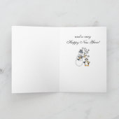 Non-Denominational Holidays Snowman and Penguin Feestdagen Kaart (Binnen)