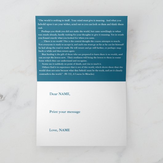 Non-dualiteit, Er is geen wereld, ACIM Kaart (Binnen)