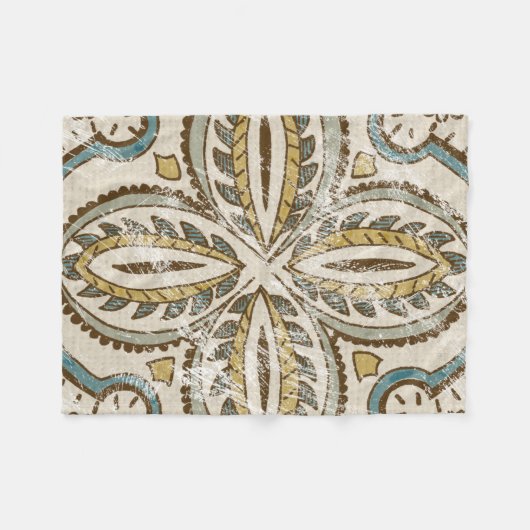 Non-Embellished Batik Square III Fleece Deken (Voorkant (Horizontaal))