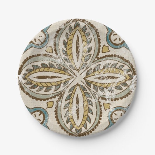 Non-Embellished Batik Square III Papieren Bordje (Voorkant)