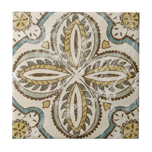 Non-Embellished Batik Square III Tegeltje (Voorkant)