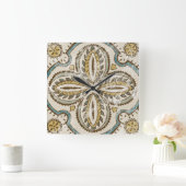 Non-Embellished Batik Square III Vierkante Klok (Huis)