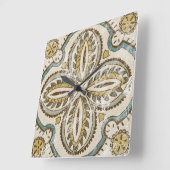 Non-Embellished Batik Square III Vierkante Klok (Hoek)