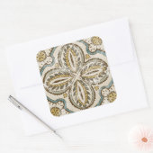 Non-Embellished Batik Square III Vierkante Sticker (Envelop)