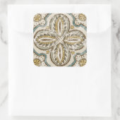 Non-Embellished Batik Square III Vierkante Sticker (Tas)