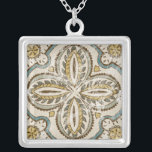 Non-Embellished Batik Square III Zilver Vergulden Ketting<br><div class="desc">ThuisDécor</div>
