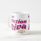 Non Fictie Diva Sassy Schrijven Kunst Slogan Koffiemok (Voorkant links)