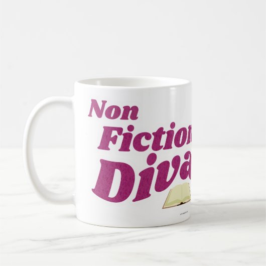 Non Fictie Diva Sassy Schrijven Kunst Slogan Koffiemok (Links)