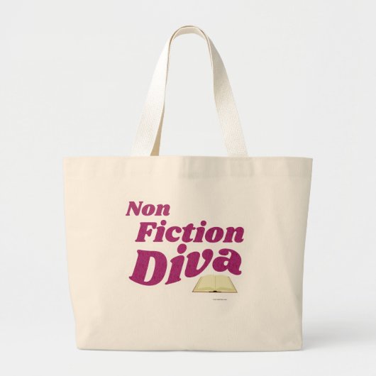 Non Fiction Diva Sassy Auteur Ontwerp Logo Art Grote Tote Bag (Voorkant)