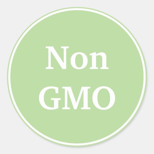 Non-GMO. Groen. Ronde Sticker (Voorkant)