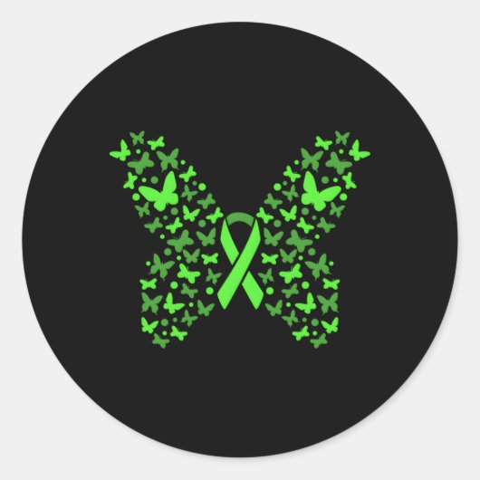 Non-Hodgkin-lymfoom Awareness Beat Cancer Chemoth Ronde Sticker (Voorkant)