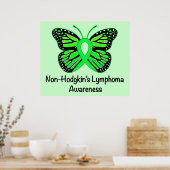 Non-Hodgkin lymfoom Bewustheid: vlinder Poster (Keuken)