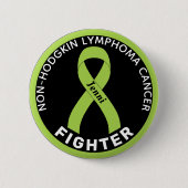 Non-Hodgkin Lymfoom Fighter Ribbon Black Button (Voorkant)