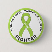 Non-Hodgkin Lymfoom Fighter Ribbon White Button (Voorkant)