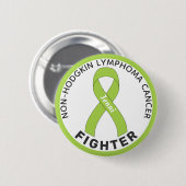 Non-Hodgkin Lymfoom Fighter Ribbon White Button (Voorkant /achterkant)
