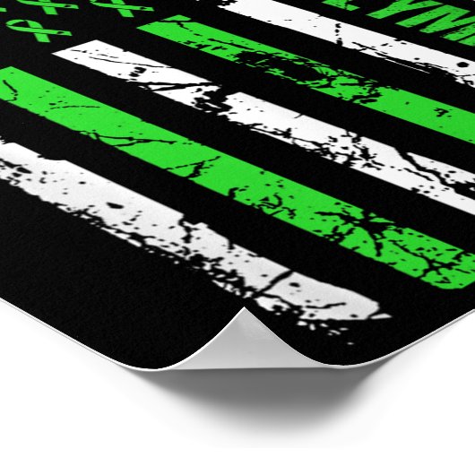 Non-Hodgkin-lymfoom Flag Lime Green Ribbon Poster (Hoek)