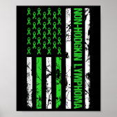 Non-Hodgkin-lymfoom Flag Lime Green Ribbon Poster (Voorkant)